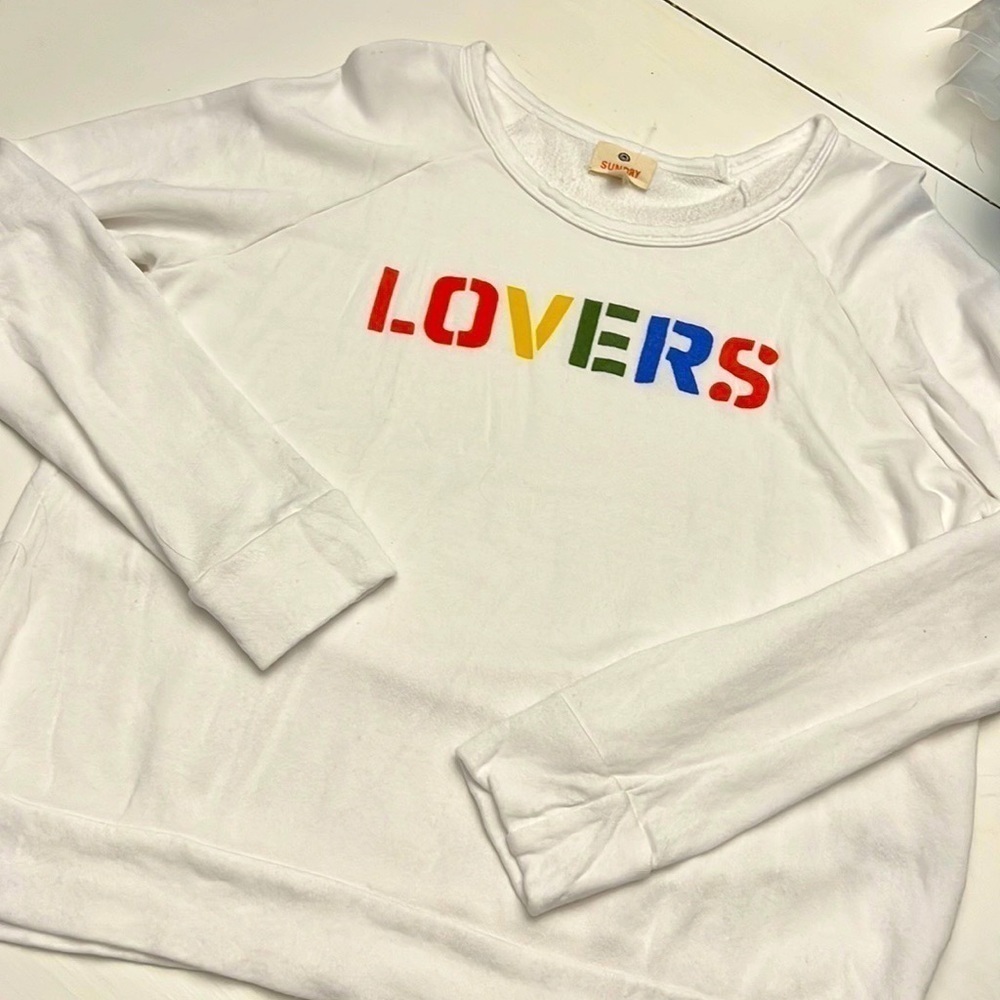 Sundry NWOT Lover Sweatshirt Rainbow Size xsmall